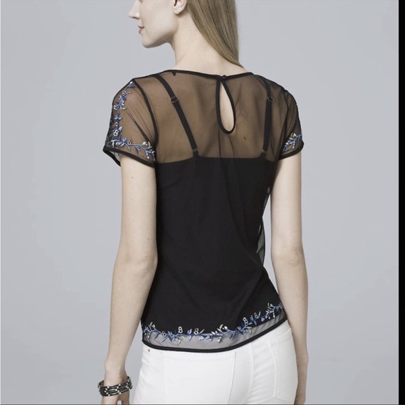 WHBM Sheer Floral Top with Camisole - Size XS - Picture 3 of 9